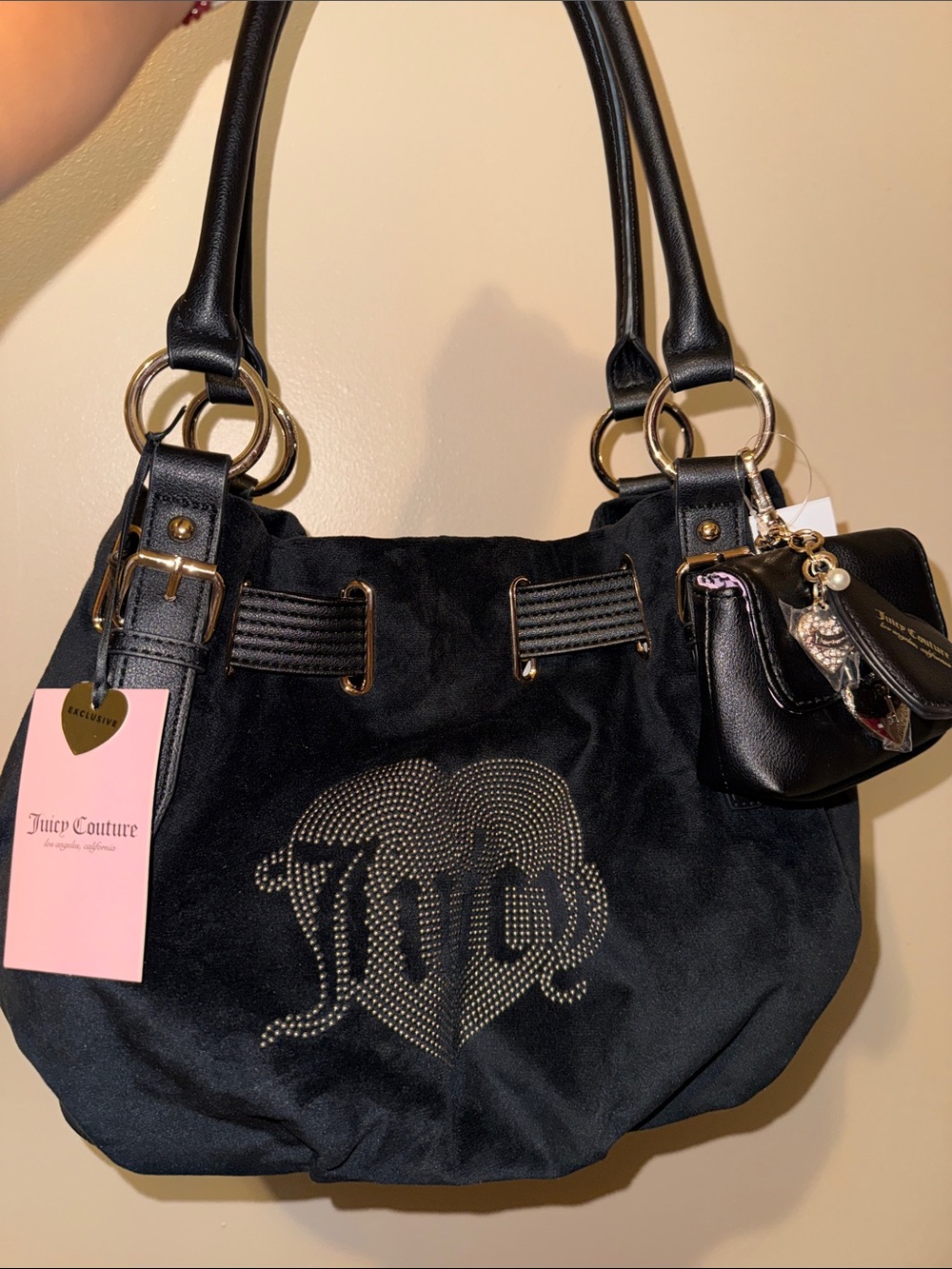 Juicy Couture Queen Couture Tote Shoulder Bag in Liquorice